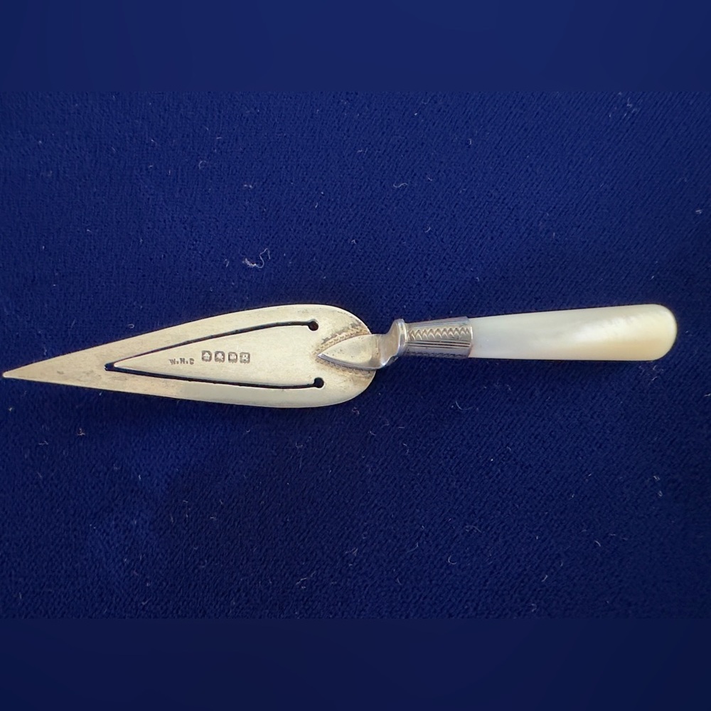 Vintage RARE 1930-40’s Silver Trowel Bookmark-Birmingham England-WH Collins & Co